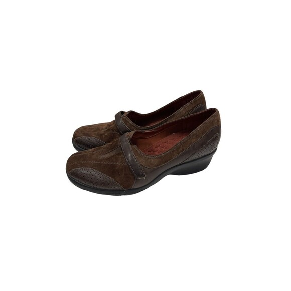 Casual Brown Suede Slip On Low Heel Walking Shoe Privo By Clark’s Size 8 - Picture 5 of 11